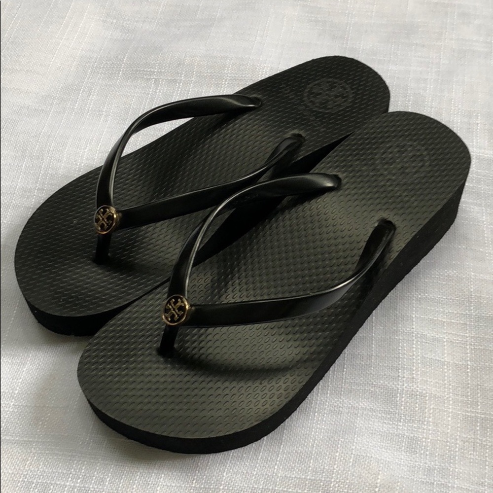 Tory Burch thong platform wedge sandal.